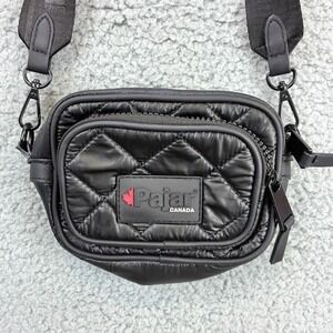 Pajar Canada Crossbody Bag Quilted Nylon Womens OS Black Puffer Shoulder Handbag